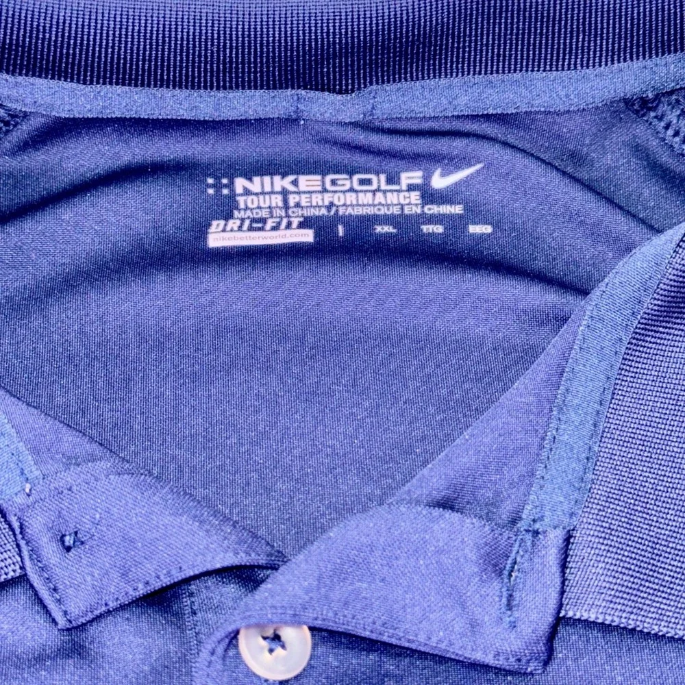 Nike Golf‎ Dri-Fit Tour Performance Polo Shirt Navy Blue XL Moisture Wicking